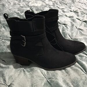 Black Ankle Boots with Buckle Detail